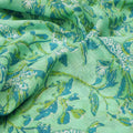 Gorgeous Green and Blue Bird Print Kota Doria Digital Printed Fabric – 470a0167copy