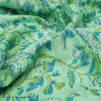 Gorgeous Green and Blue Bird Print Kota Doria Digital Printed Fabric – 470a0167copy