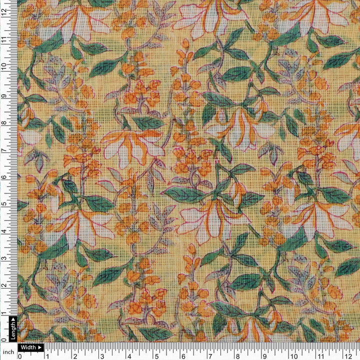 Gorgeous Floral Velly Kota Doria Fabric Material for Enchanting Creations