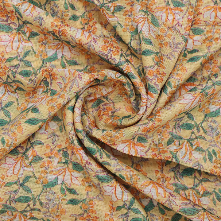 Gorgeous Floral Velly Kota Doria Fabric Material for Enchanting Creations