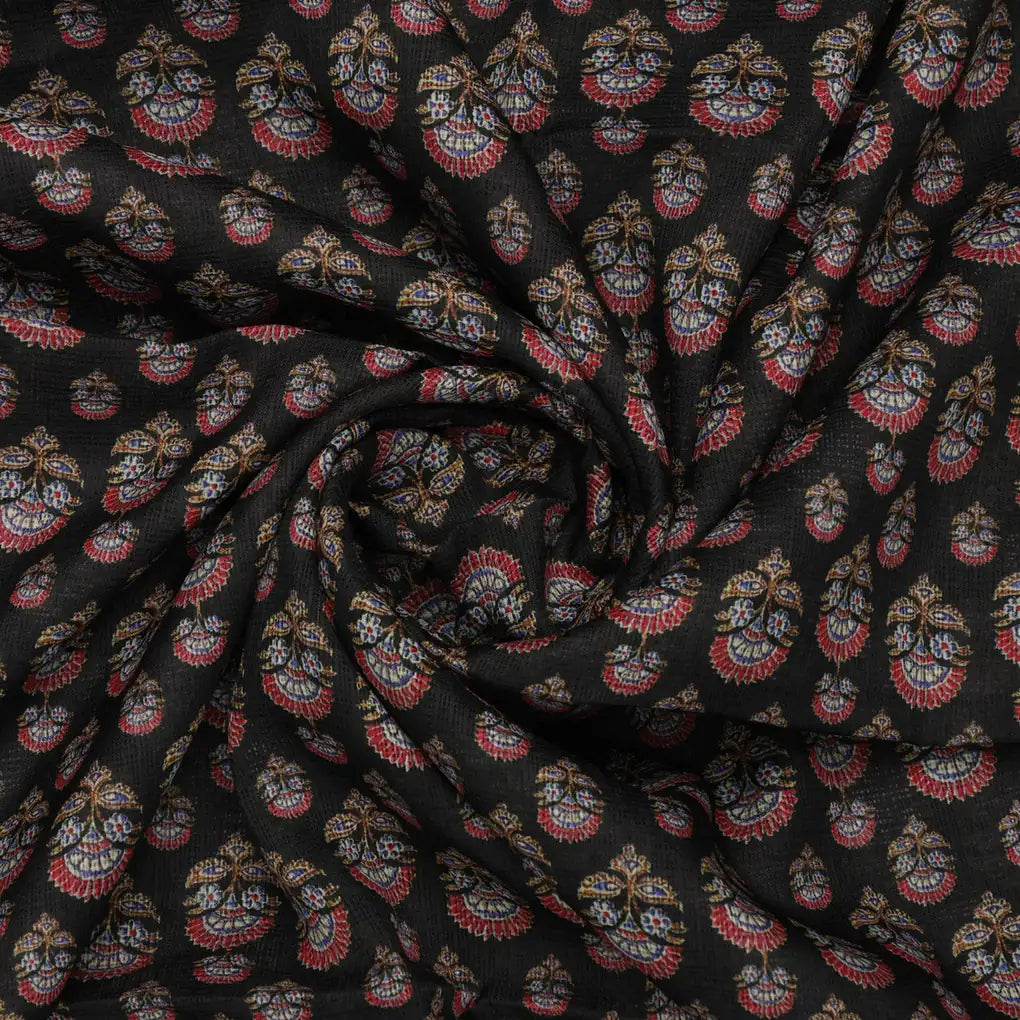 Classy Kota Doria Damask Floral Butti Printed Fabric Material – 470a0349copy