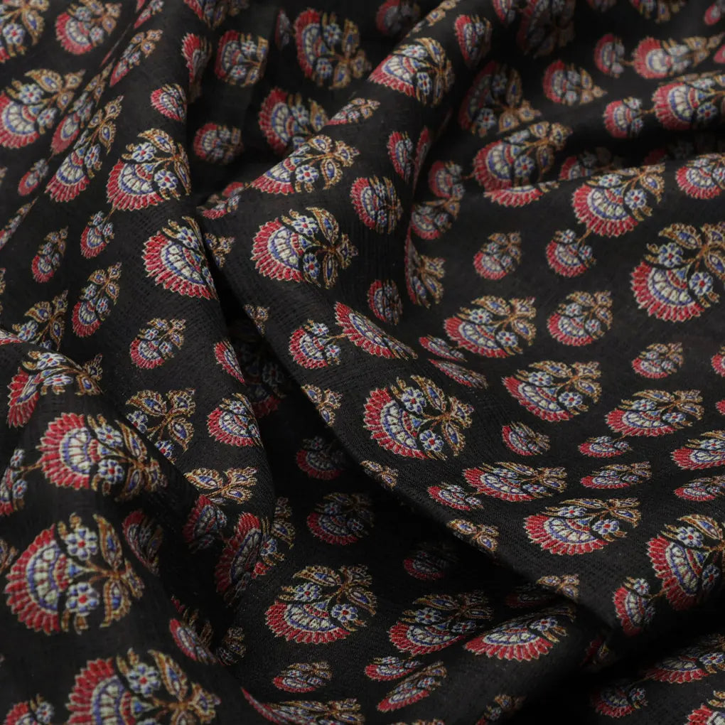Classy Kota Doria Damask Floral Butti Printed Fabric Material – 470a0350copy