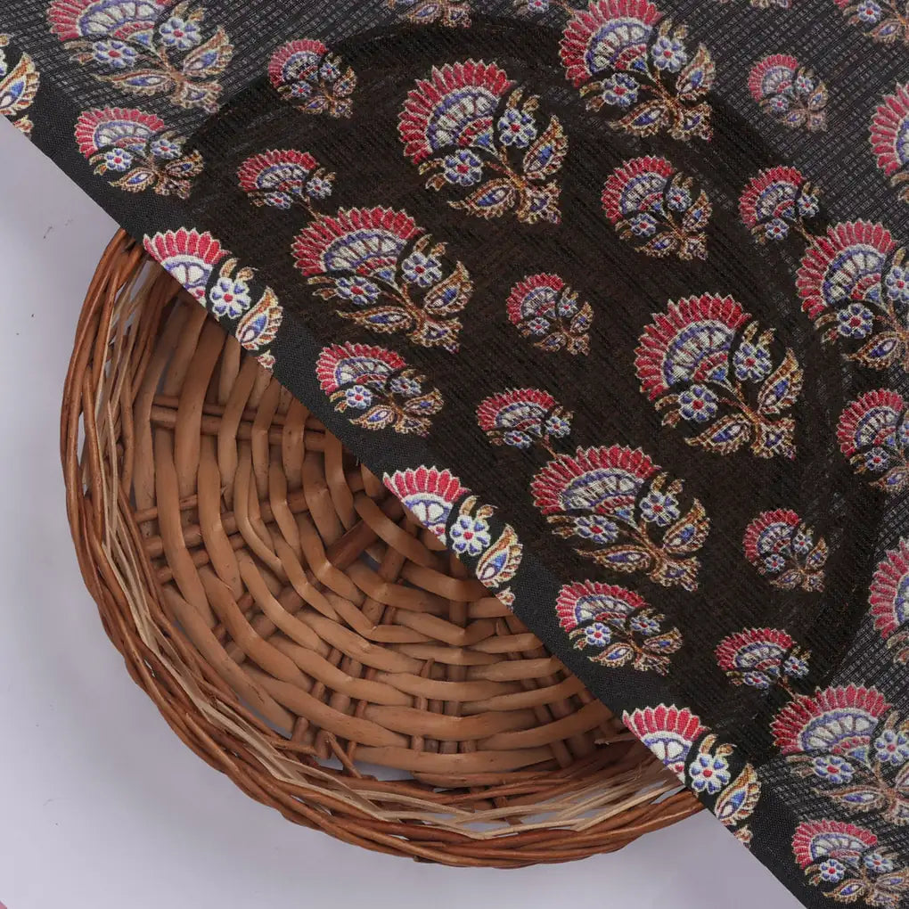 Classy Kota Doria Damask Floral Butti Printed Fabric Material – 470a0352copy