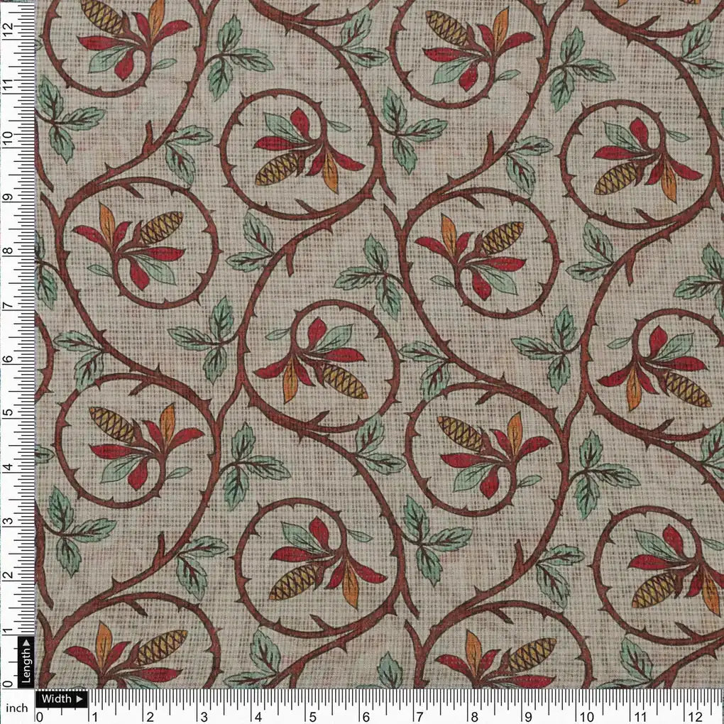 Gorgeous Decorative Digital Printed Kota Doria Fabric in Vibrant Red and Green – 470a0354copy