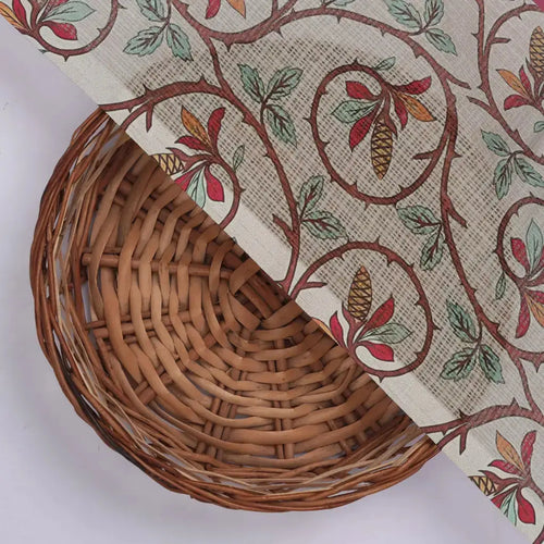 Gorgeous Decorative Digital Printed Kota Doria Fabric in Vibrant Red and Green – 470a0357copy