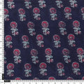 Classy Blue and Red Floral Print Kota Doria Digital Fabric Material – 470a0359copy