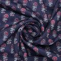 Classy Blue and Red Floral Print Kota Doria Digital Fabric Material – 470a0361copy