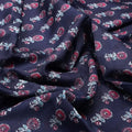 Classy Blue and Red Floral Print Kota Doria Digital Fabric Material – 470a0362copy