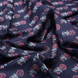 Classy Blue and Red Floral Print Kota Doria Digital Fabric Material – 470a0362copy
