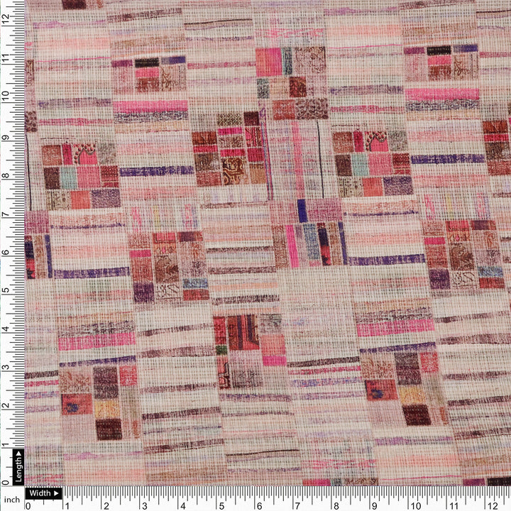 Gorgeous Abstract Kota Doria Digital Printed Fabric Material