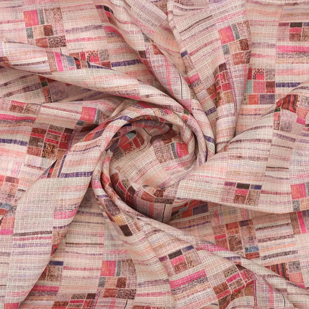 Gorgeous Abstract Kota Doria Digital Printed Fabric Material – 470a0382copy
