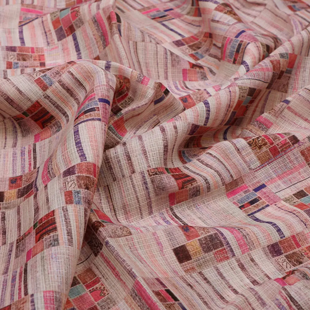 Gorgeous Abstract Kota Doria Digital Printed Fabric Material – 470a0383copy