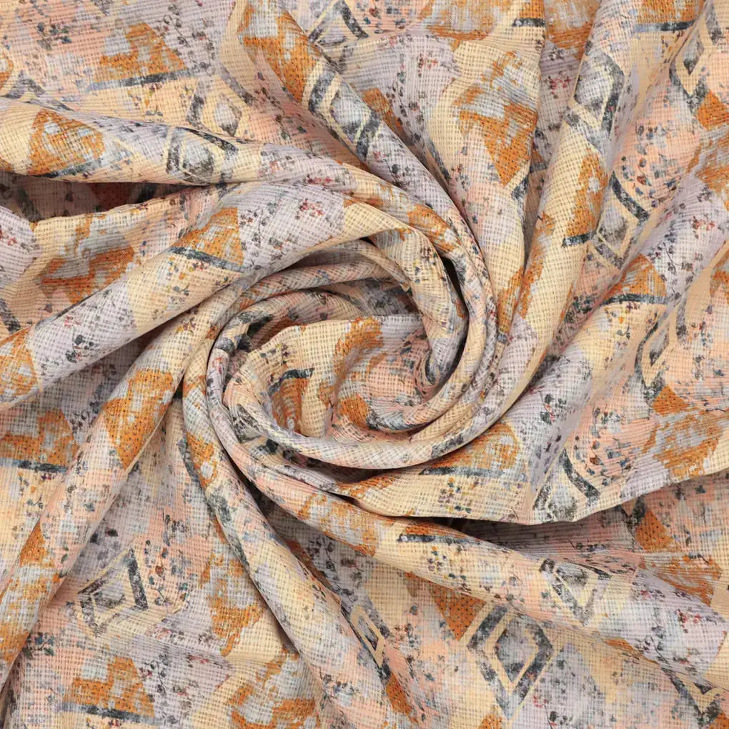 Classy Geometric Floral Kota Doria Printed Fabric Material – 470a0388copy