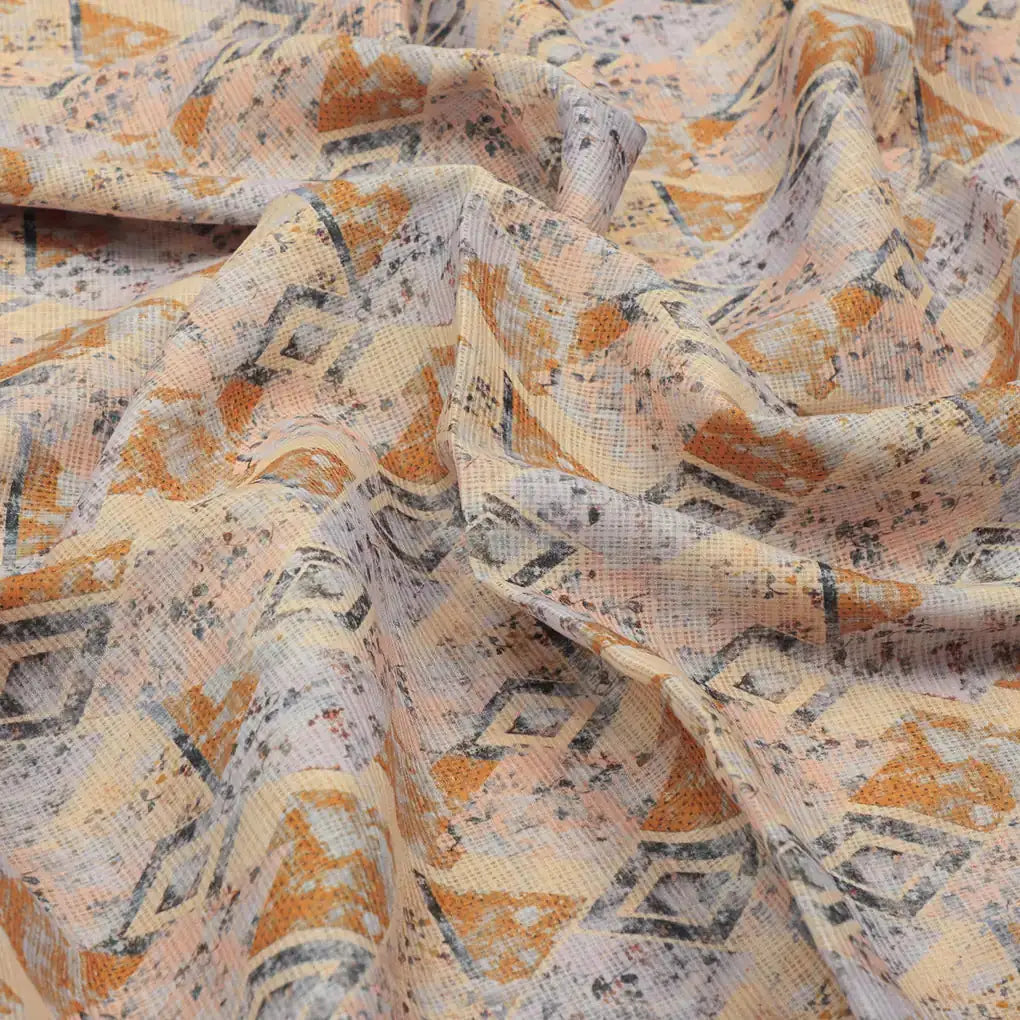 Classy Geometric Floral Kota Doria Printed Fabric Material – 470a0389copy