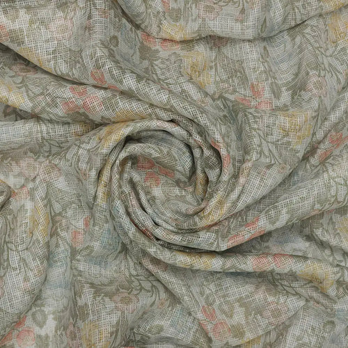 Classy Floral Velly Kota Doria Fabric Material with Decorative Leaves – 470a0414copy