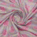 Alluring Purple and Pink Floral Kota Doria Digital Printed Fabric Material – 470a0425copy