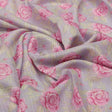 Alluring Purple and Pink Floral Kota Doria Digital Printed Fabric Material – 470a0426copy