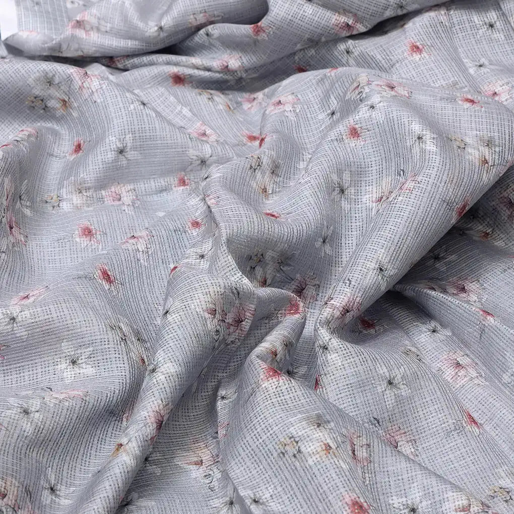 Gorgeous Bunch of Flower Digital Printed Kota Doria Fabric Material – 470a0432copy