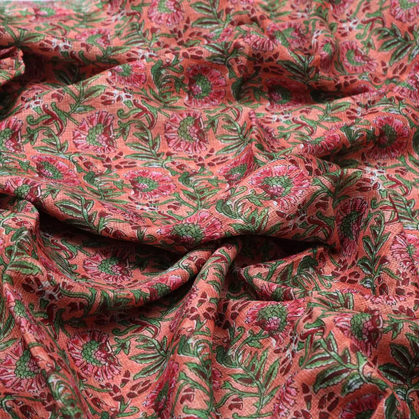 Gorgeous Floral and Leaves Kota Doria Digital Printed Fabric Material – 470a0444copy
