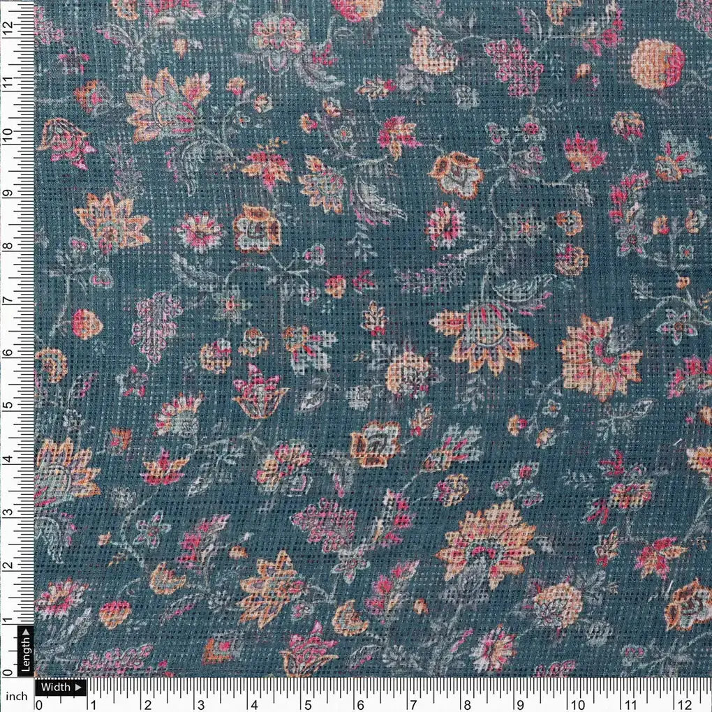 Floral Velly Kota Doria Printed Fabric Material – 470a0449copy