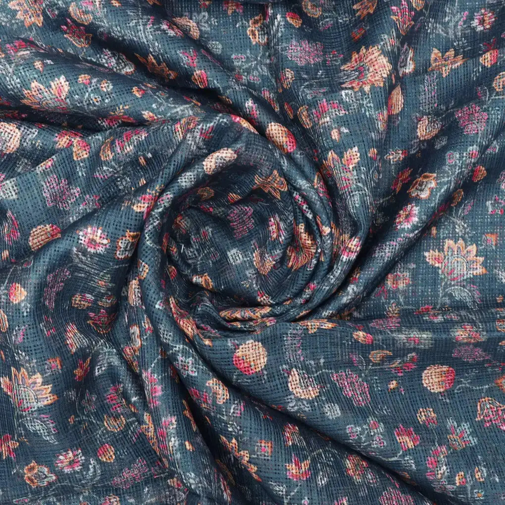 Floral Velly Kota Doria Printed Fabric Material – 470a0450copy