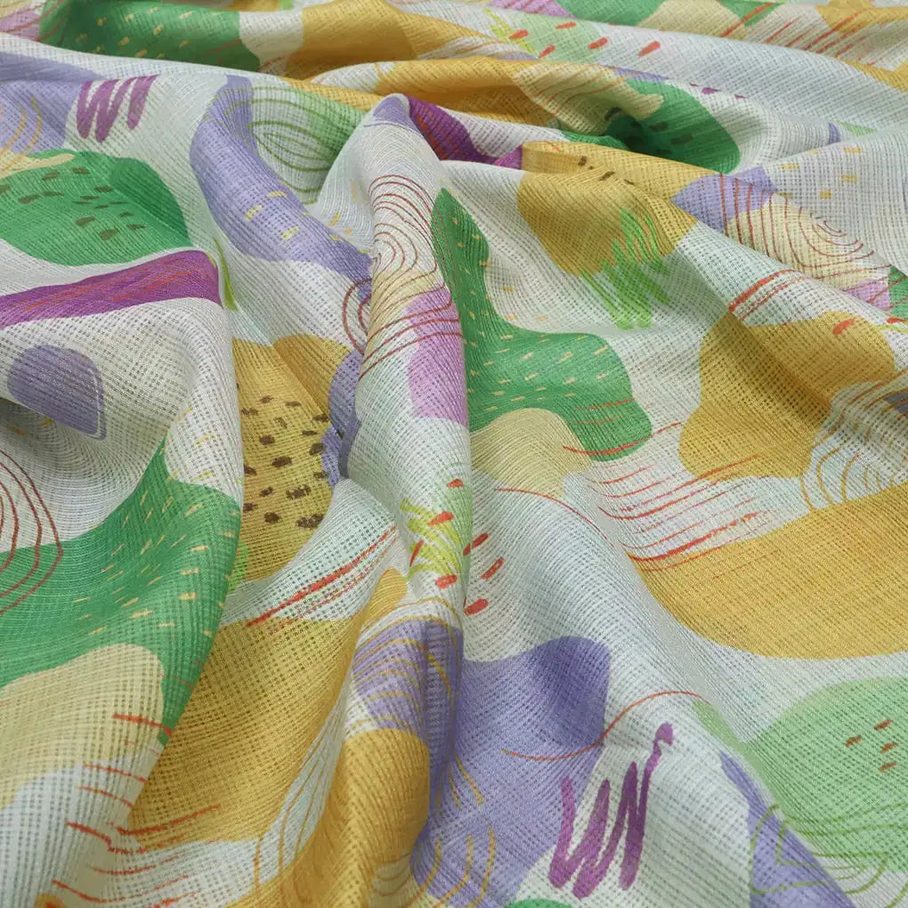 Classy and Gorgeous Abstract Digital Printed Kota Doria Fabric Material – 470a0500copy