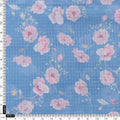 Gorgeous Floral Velly Kota Doria Digital Printed Fabric in Captivating Blue and Peach – 470a0503copy