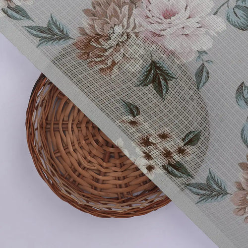 Gorgeous Kota Doria Digital Printed Fabric Material with Bunch of Flowers – 470a0518copy