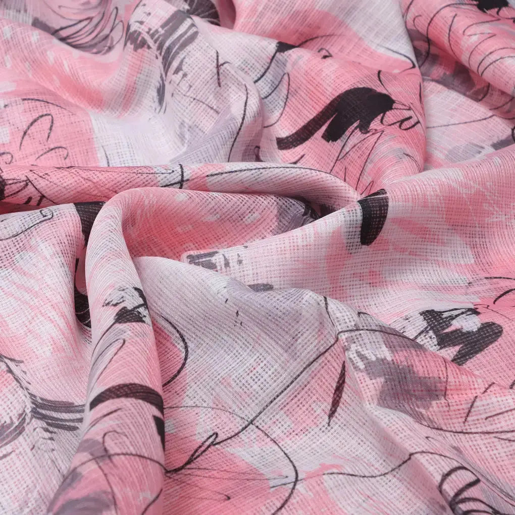 Gorgeous Quirky Printed Kota Doria Digital Fabric Material – 470a0534copy