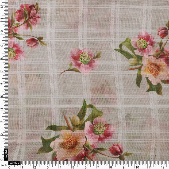 Gorgeous Floral Print Linen Fabric