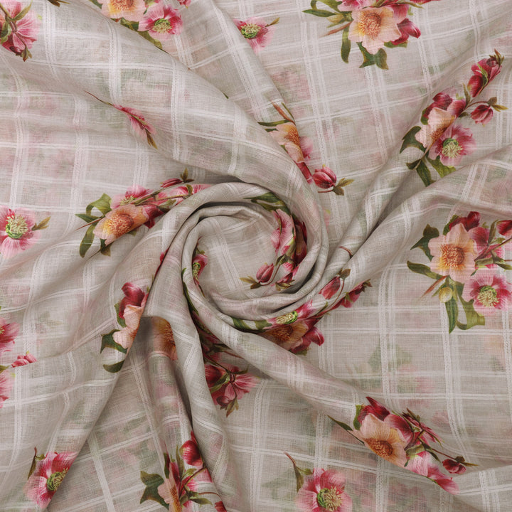 Gorgeous Floral Print Linen Fabric