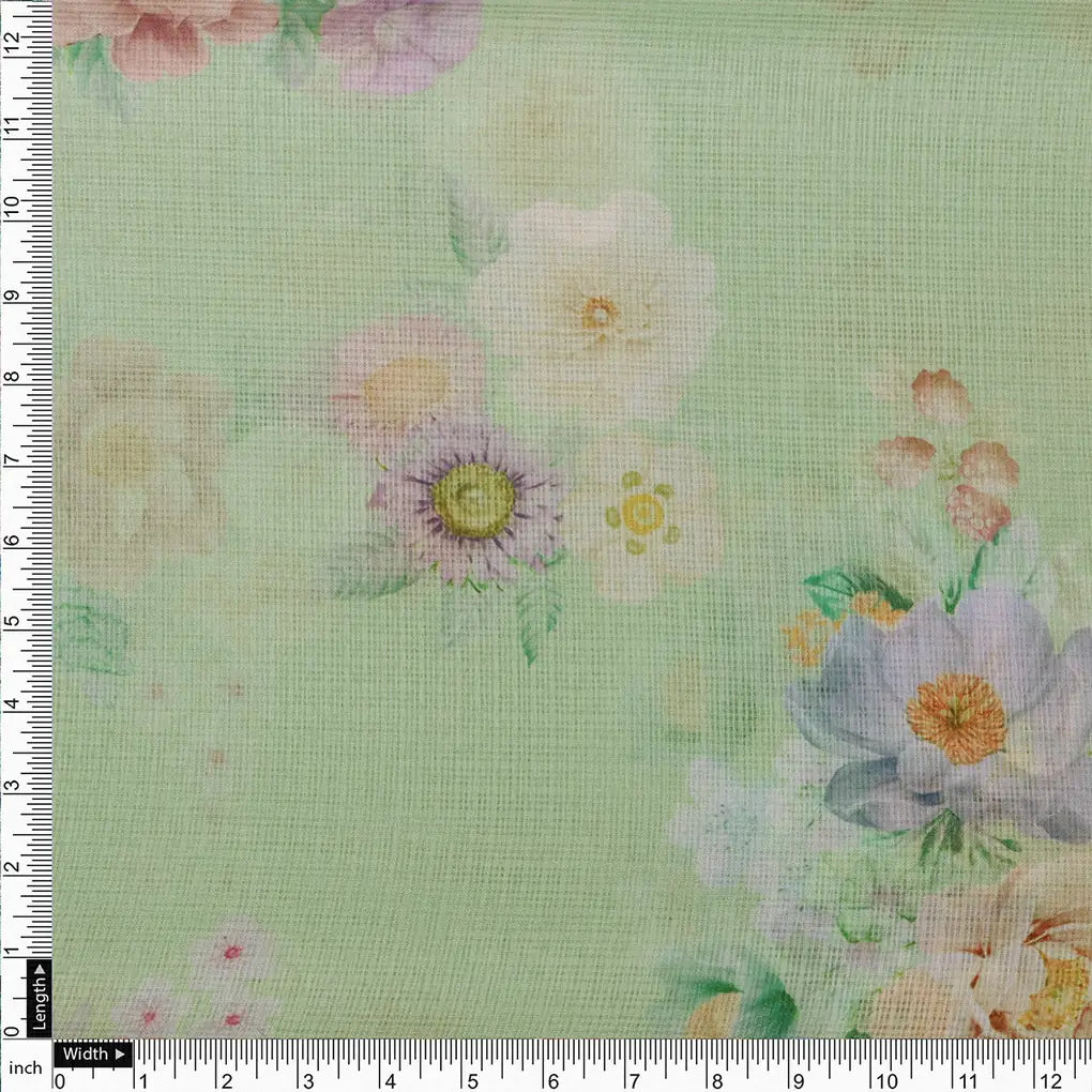 Classy Kota Doria Digital Printed Fabric with Gorgeous Bunch of Flower – 470a0563copy