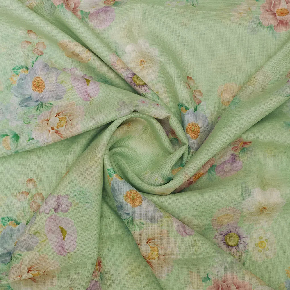 Classy Kota Doria Digital Printed Fabric with Gorgeous Bunch of Flower – 470a0564copy