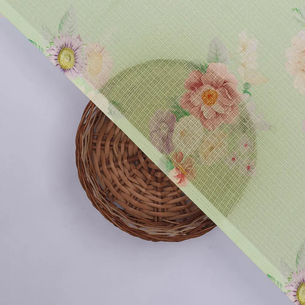 Classy Kota Doria Digital Printed Fabric with Gorgeous Bunch of Flower – 470a0566copy