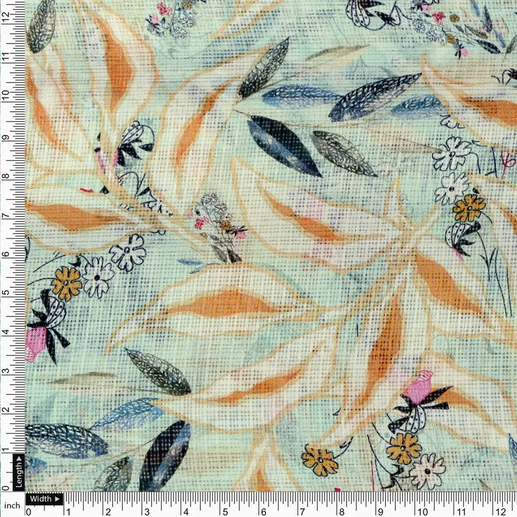Gorgeous Yellow Leaves Kota Doria Fabric for Stunning Dress Making – 470a0568copy