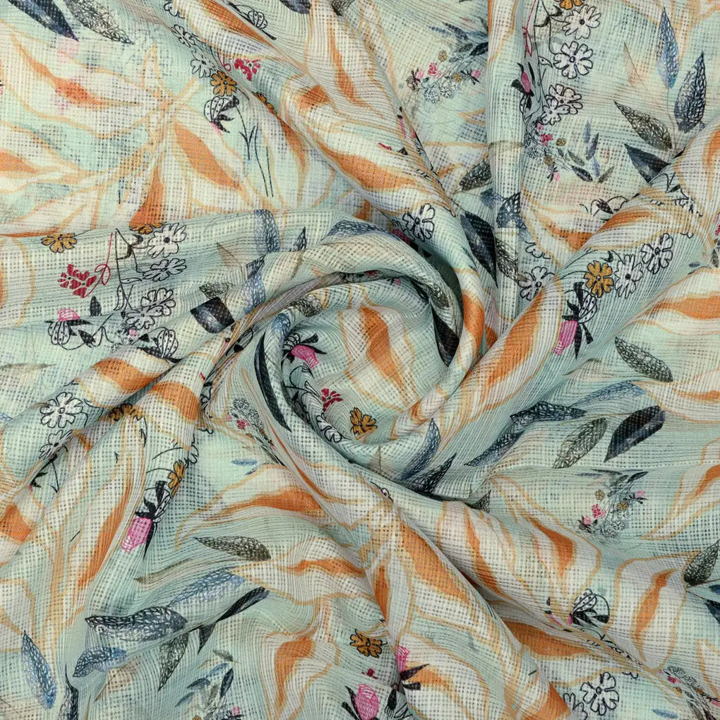 Gorgeous Yellow Leaves Kota Doria Fabric for Stunning Dress Making – 470a0569copy