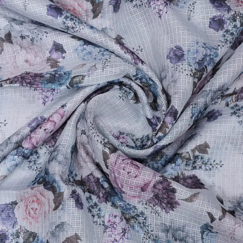 Gorgeous Kota Doria Bunch of Flower Digital Printed Fabric Material – 470a0579copy
