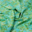 Gorgeous Green and White Bird Print Kota Doria Digital Printed Fabric – 470a0585copy