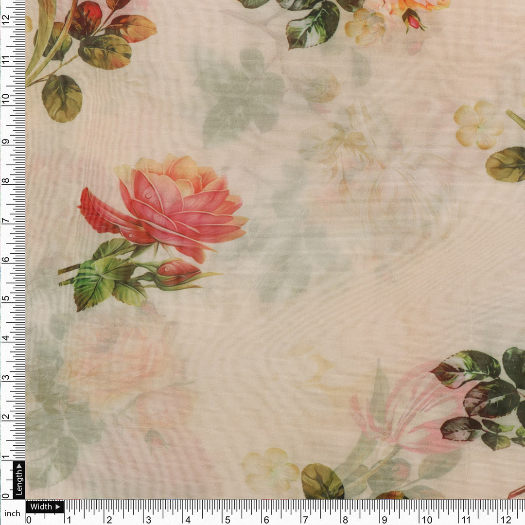 Gorgeous Decorative Floral Organza Printed Fabric Material