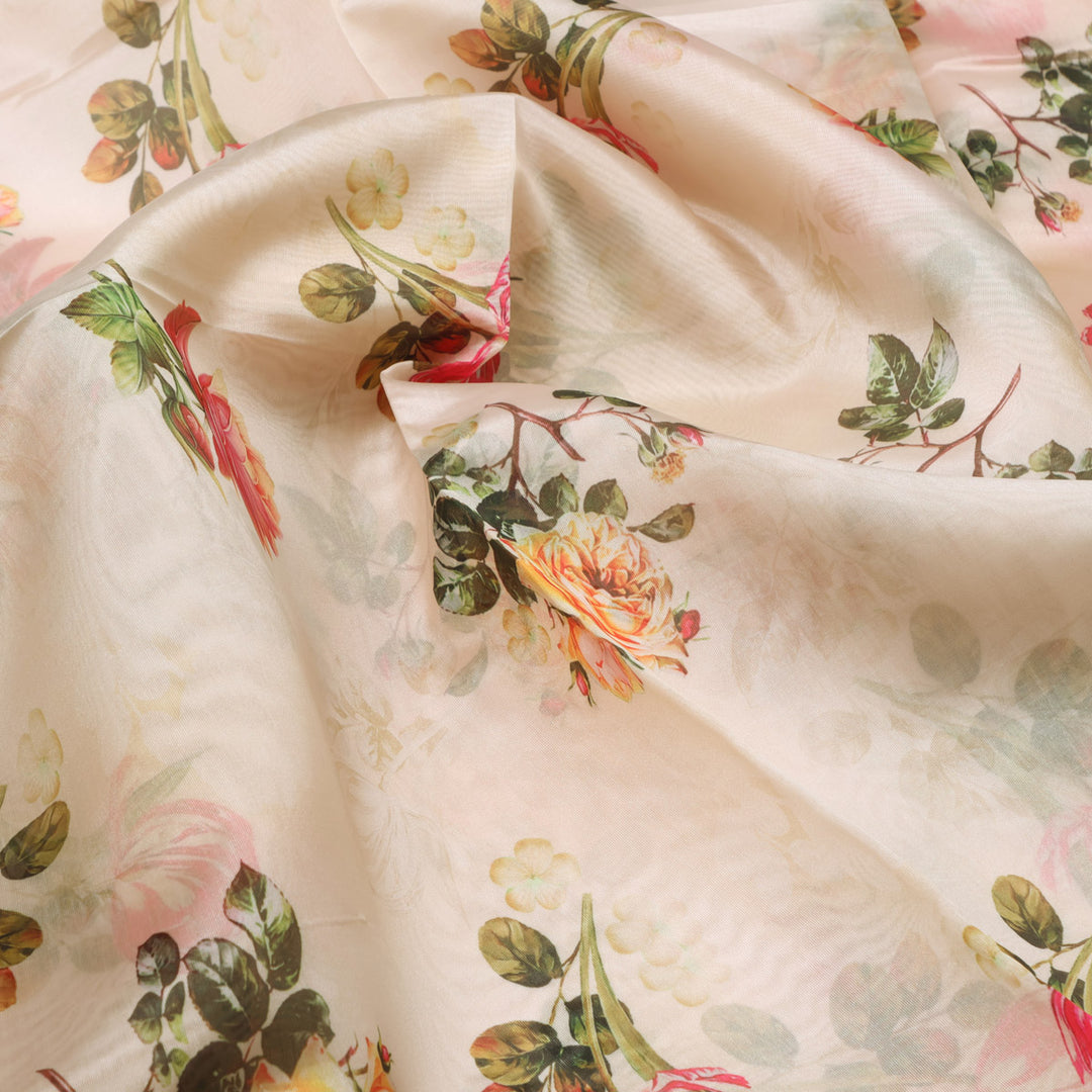 Gorgeous Decorative Floral Organza Printed Fabric Material