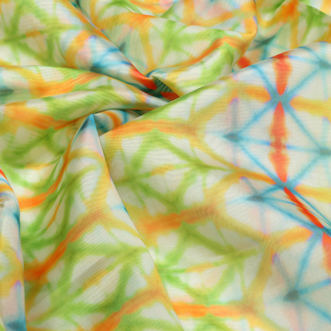 Gorgeous Geometric Organza Printed Fabric Material