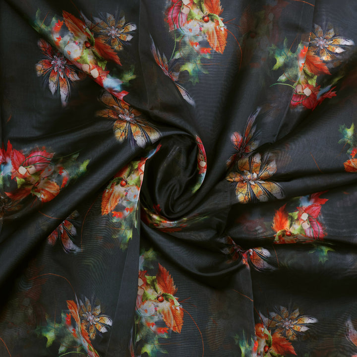 Gorgeous Floral Organza Printed Fabric Material