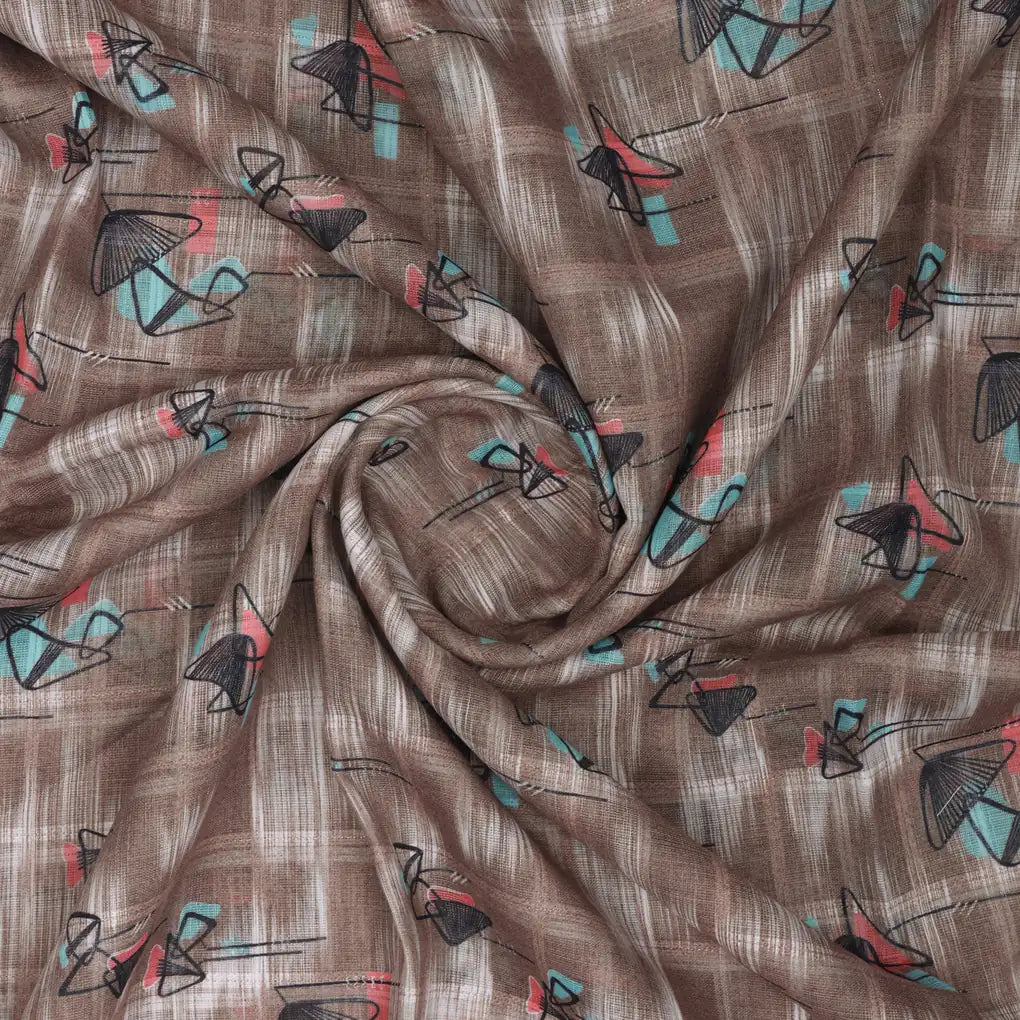 Classy Decorative Print Linen Fabric Material – 470a0781copy