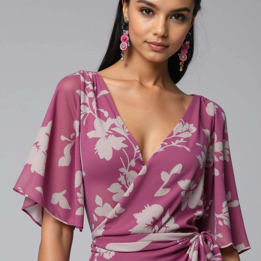 Vintage Old Spoted Flower Digital Printed Fabric - Pure Georgette