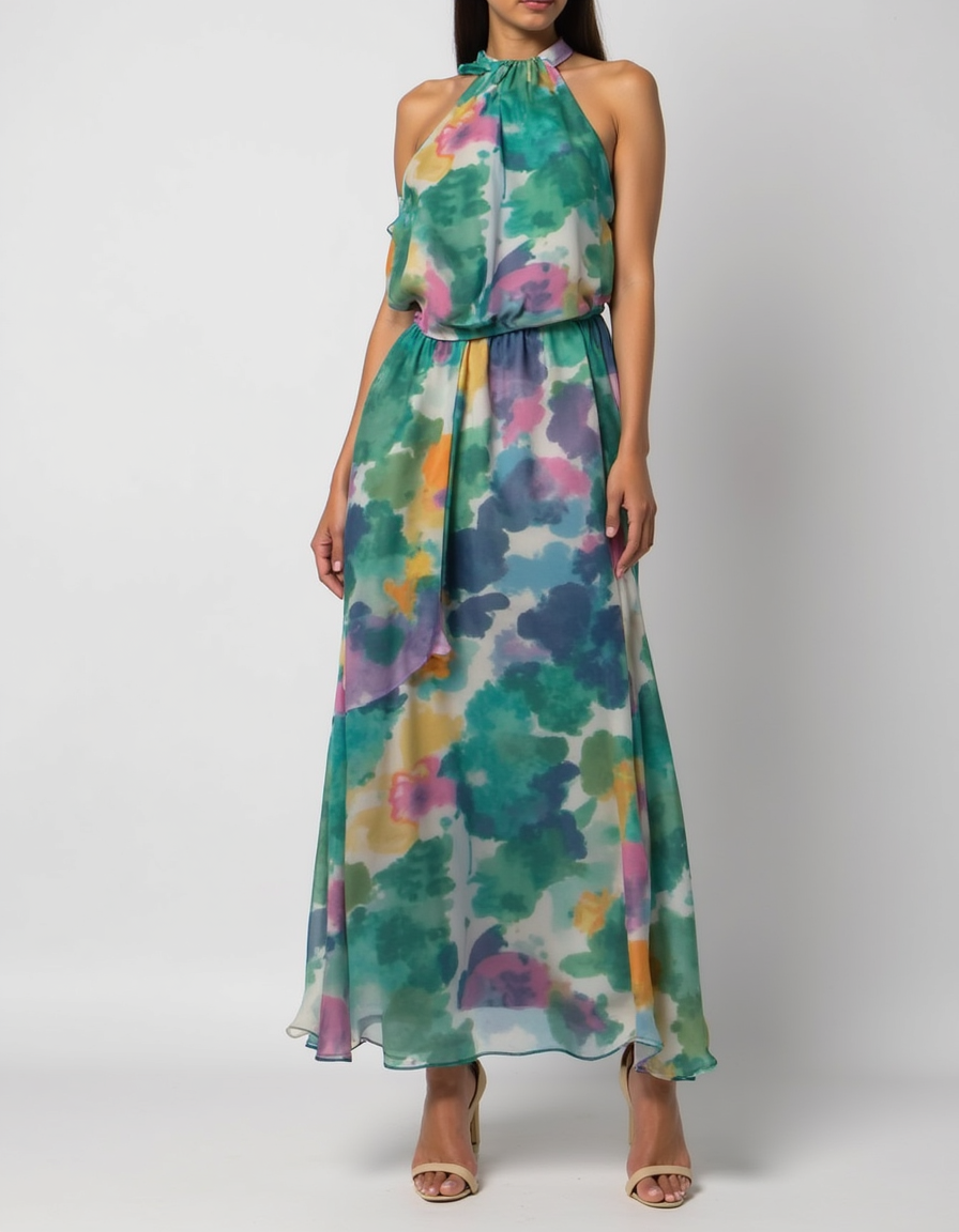 Multicolor Abstract Pattern Digital Printed Fabric