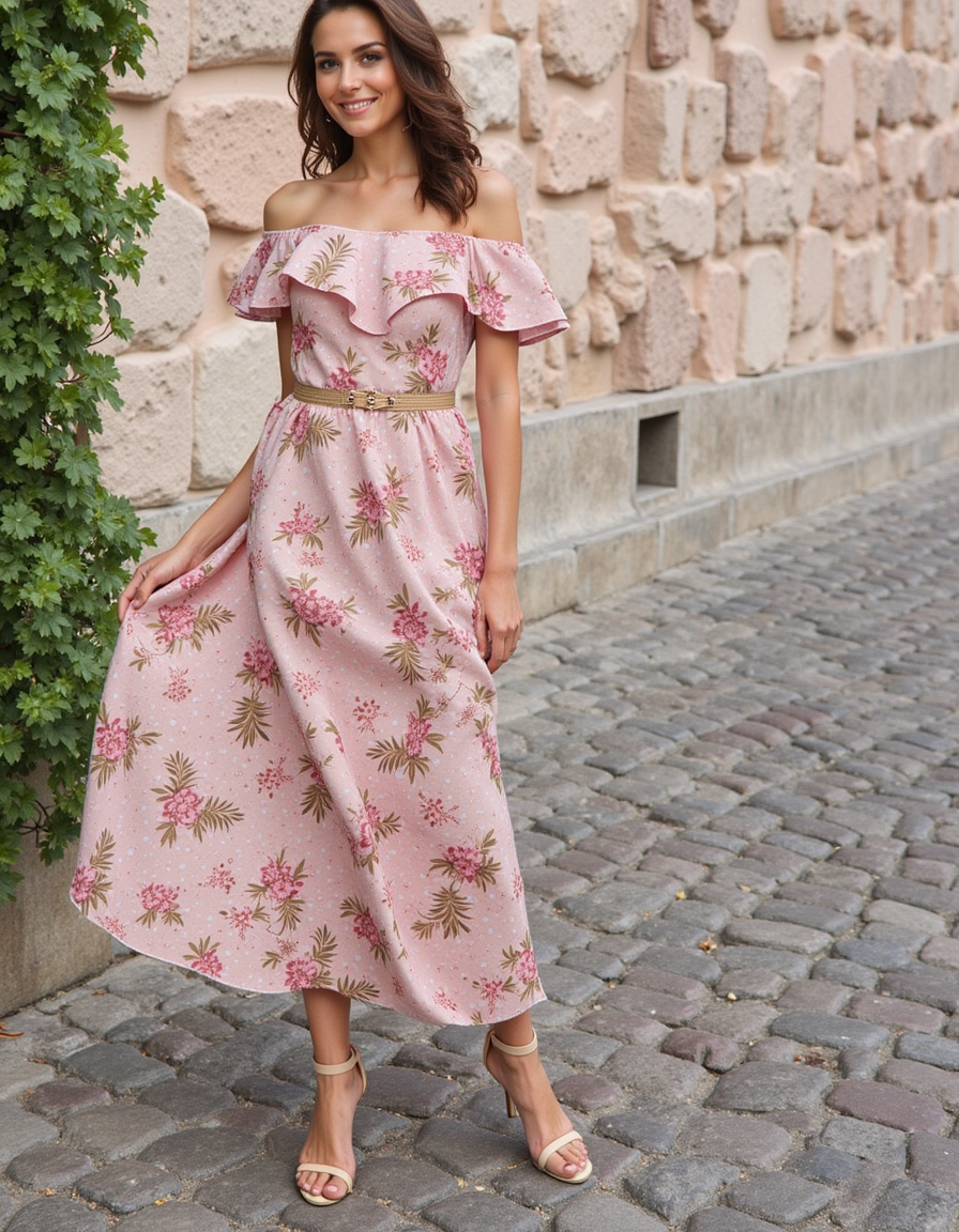 Gorgeous Kota Doria Digital Print Fabric in Green and Pink