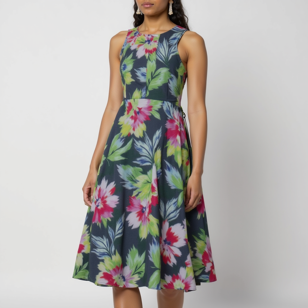 Multicolor Floral Printed Kota Doria Fabric