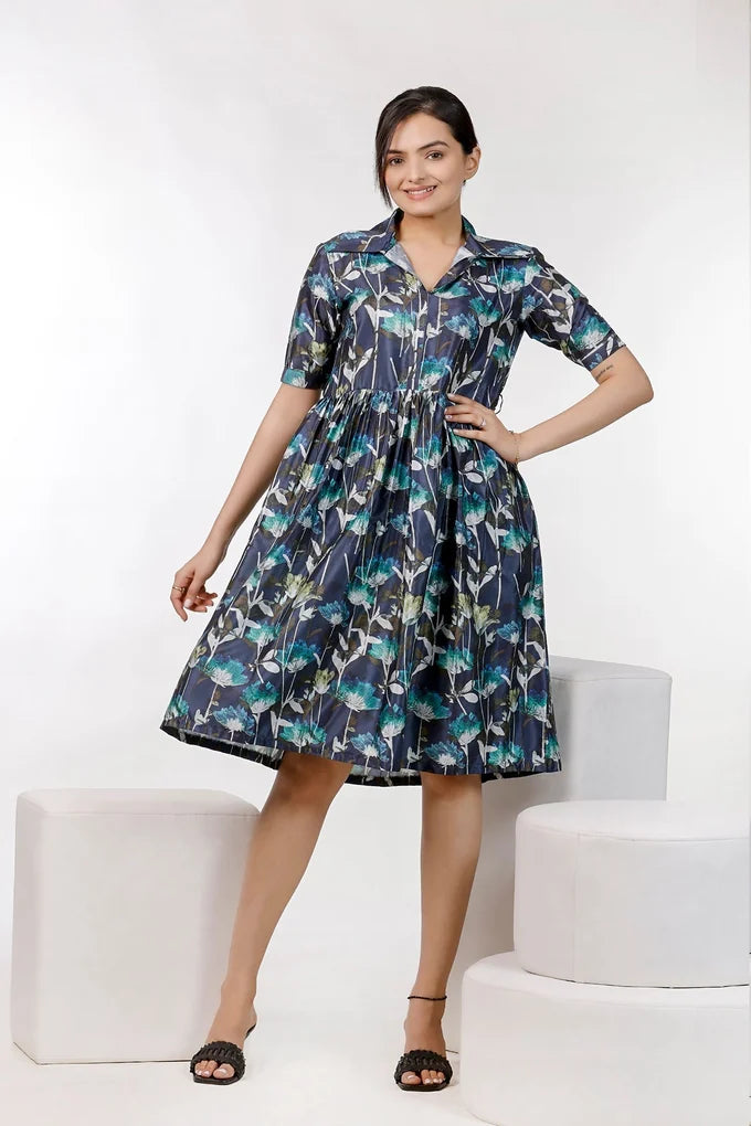 Neavy Blue Floral Print Dress – 52.1 be6185bd 436d 43a7 96b3 15327cf442ad