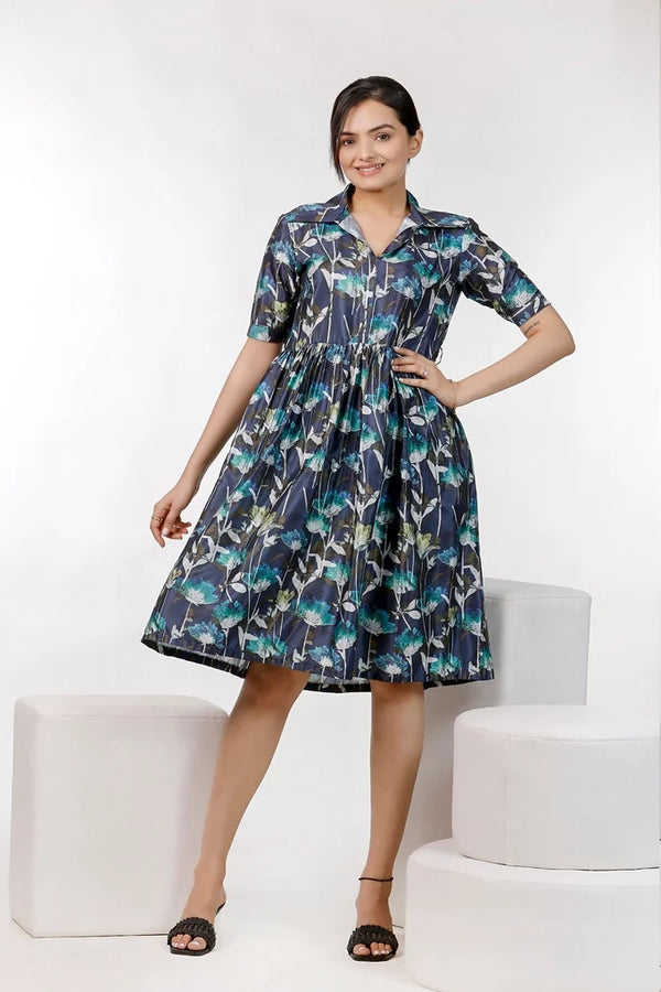 Neavy Blue Floral Print Dress – 52.1 be6185bd 436d 43a7 96b3 15327cf442ad