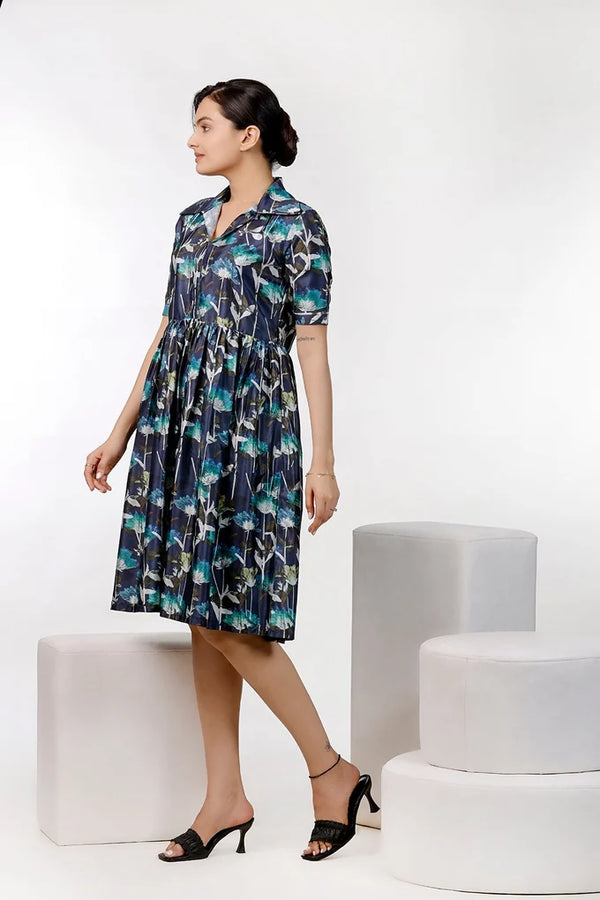Neavy Blue Floral Print Dress – 52.2 14cb90a9 8a21 4830 8863 da2f81987555 - alternate view